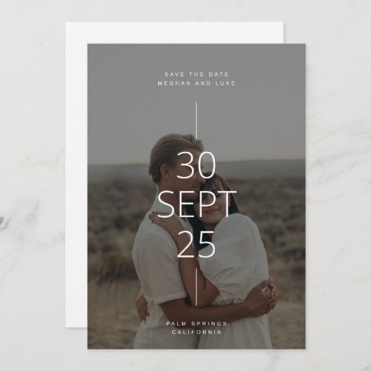 Neutral Tones Save the Date Card Kaart (Voorkant / Achterkant)