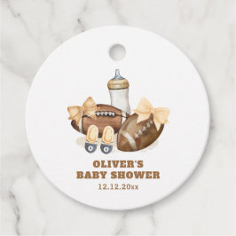 Neutral Touchdown Football Boy Baby Shower Bedankjes Labels