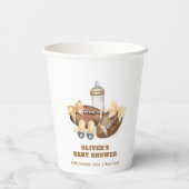 Neutral Touchdown Football Boy Baby Shower Papieren Bekers (Achterkant)