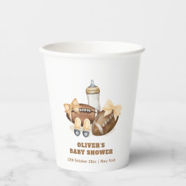 Neutral Touchdown Football Boy Baby Shower Papieren Bekers