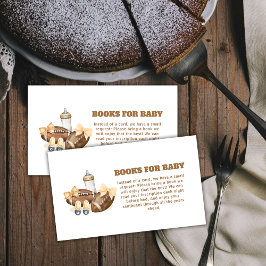 Neutral Touchdown Football Boy Books Baby Shower Informatiekaartje