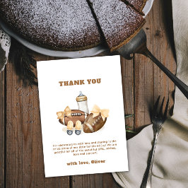 Neutral Touchdown Football Sport Boy Baby Shower Bedankkaart