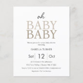 Neutral Twin Baby shower Budget Invitation (Voorkant)