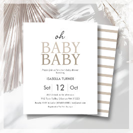 Neutral Twin Baby shower Budget Invitation