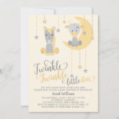 Neutral Twinkle Little Star Animals Baby shower Kaart (Voorkant)