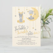 Neutral Twinkle Little Star Animals Baby shower Kaart (Staand voorkant)