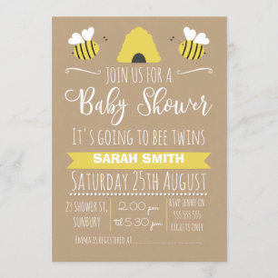 Neutral Twins - Uitnodiging voor het baby shower v