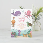 Neutral under the sea ocean corals baby shower kaart (Staand voorkant)