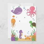 Neutral under the sea ocean corals baby shower kaart (Achterkant)