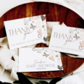 Neutral Valentines Baby Shower Butterly Thank You Bedankkaart