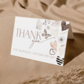 Neutral Valentines Baby Shower Butterly Thank You Bedankkaart