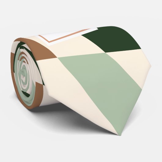 Neutral Warped Checkerboard Monogram Stropdas (Opgerold)