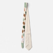 Neutral Warped Checkerboard Monogram Stropdas (Achterkant)