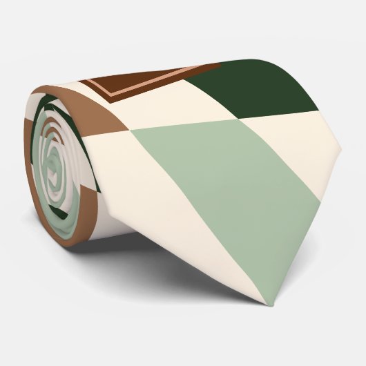 Neutral Warped Checkerboard Monogram Stropdas (Opgerold)