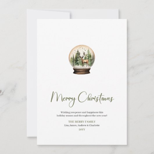 Neutral Watercolor Holiday Christmas Greeting Card Feestdagenkaart (Voorkant)