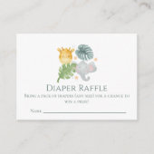 Neutral Watercolor Jungle Animals Baby Shower Informatiekaartje (Voorkant)