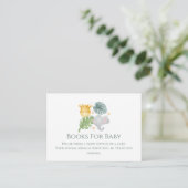 Neutral Watercolor Jungle Animals Baby Shower Informatiekaartje (Staand voorkant)