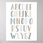 Neutral Watercolor Literacy Nursery Poster (Voorkant)