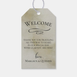 Neutral Waterverf Wash Welkom Cadeaulabel