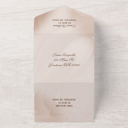 Neutral Wedding Abstract ontwerp All In One Uitnodiging (Buitenkant)