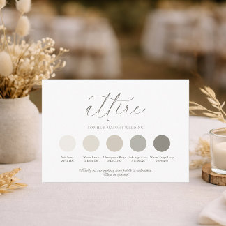 Neutral Wedding Attire Color Palette Card Kaart