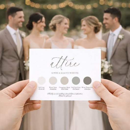 Neutral Wedding Attire Color Palette Card  Kaart