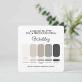 Neutral Wedding Color Palette Card Kaart (Staand voorkant)