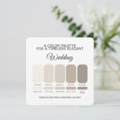Neutral Wedding Color Palette Card Kaart (Staand voorkant)