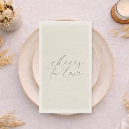 Neutral Wedding Guest Towels “Cheers to Love” Servet