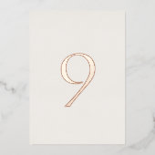 Neutral Wedding Table Number with Real Foil Folie Uitnodiging (Voorkant)