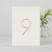 Neutral Wedding Table Number with Real Foil Folie Uitnodiging (Staand Voorkant)