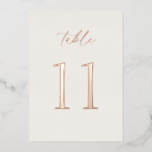 Neutral Wedding Table Number with Real Foil Folie Uitnodiging (Voorkant)