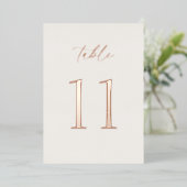 Neutral Wedding Table Number with Real Foil Folie Uitnodiging (Staand Voorkant)