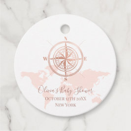 Neutral Wereldkaart Travel Adventure Baby shower Bedankjes Labels