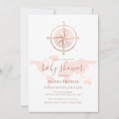 Neutral Wereldkaart Travel Adventure Baby shower Kaart (Voorkant)