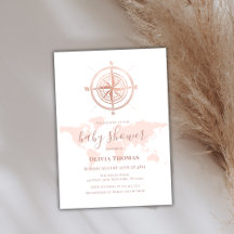 Neutral Wereldkaart Travel Adventure Baby shower