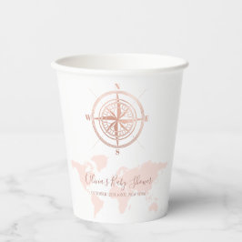 Neutral Wereldkaart Travel Adventure Baby shower Papieren Bekers