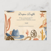Neutral Western Cowboy Diapper Raffle Informatiekaartje (Voorkant)