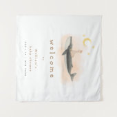 Neutral Whale & Duck Baby shower Welkom Wandkleed (Voorkant (horizontaal))