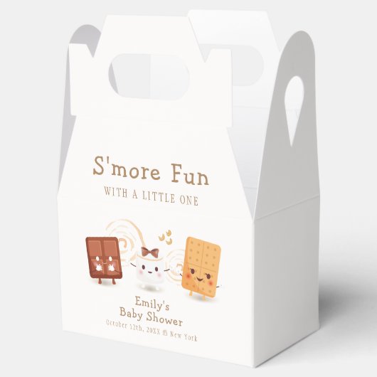 Neutral Whimsical S'more Fun Baby shower Bedankdoosjes (Geopend)