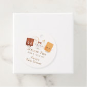 Neutral Whimsical S'more Fun Baby shower Bedankjes Labels (In situ)