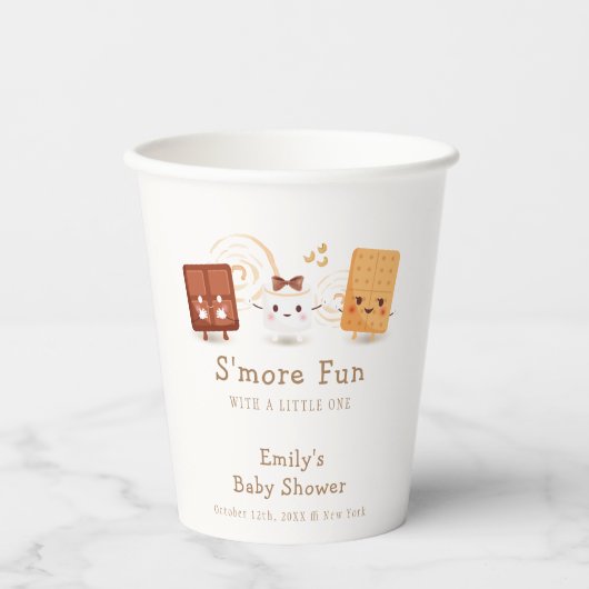 Neutral Whimsical S'more Fun Baby shower Papieren Bekers (Voorkant)