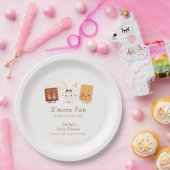 Neutral Whimsical S'more Fun Baby shower Papieren Bordje (Feest)