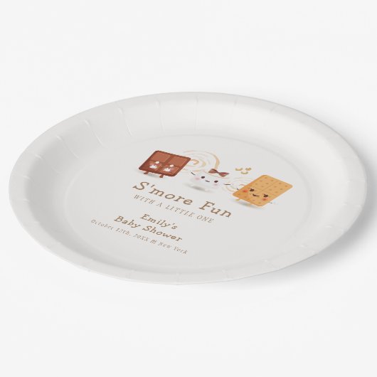 Neutral Whimsical S'more Fun Baby shower Papieren Bordje (Gekanteld)
