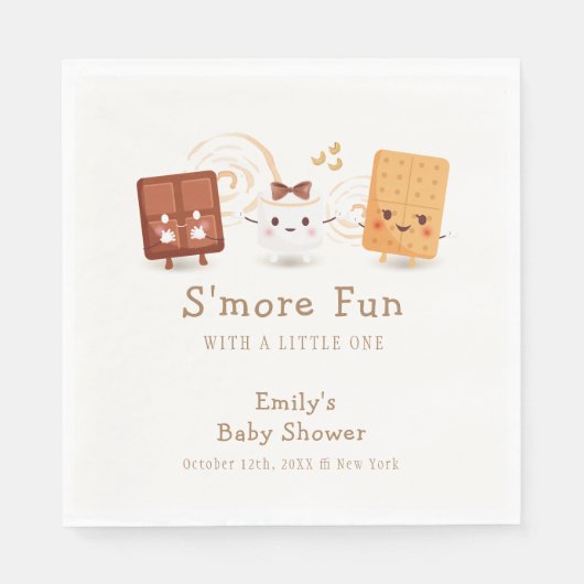 Neutral Whimsical S'more Fun Baby shower Servet (Voorkant)