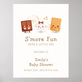 Neutral Whimsical S'more Fun Baby shower Welkom Poster