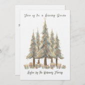 Neutral White Christmas Trees Cream Holiday Kaart (Voorkant / Achterkant)