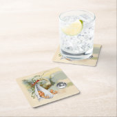 NEUTRAL WHITE STORK BABY SHOWER GEMSTONE MONOGRAM KARTONNEN ONDERZETTERS (Insitu)