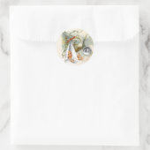 NEUTRAL WHITE STORK BABY SHOWER GEMSTONE MONOGRAM RONDE STICKER (Tas)