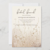 Neutral Wildflower Bloemen Vrijgezellenfeest Brunc Kaart (Voorkant)